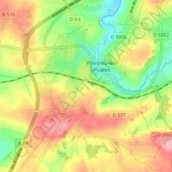 Mapa topográfico La Croix au Grand, altitude, relevo