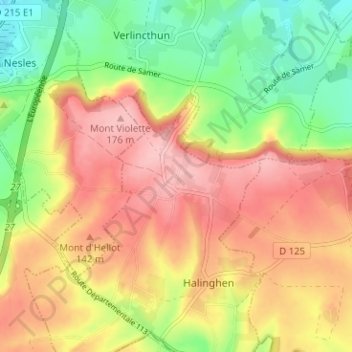 Mapa topográfico Le Haut Pichot, altitude, relevo