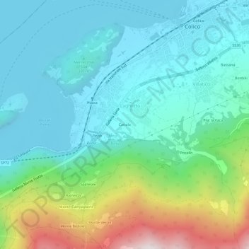 Mapa topográfico Cariola, altitude, relevo