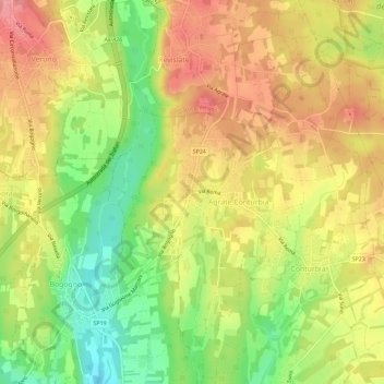 Mapa topográfico Agrate, altitude, relevo