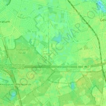 Mapa topográfico Gijzenrooi, altitude, relevo