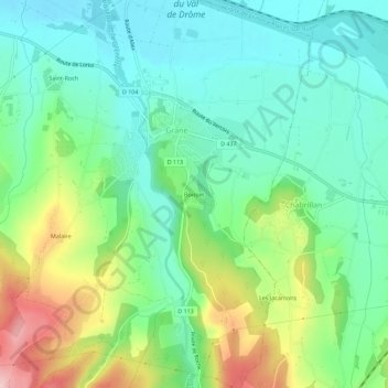 Mapa topográfico Boisset, altitude, relevo