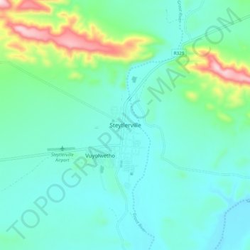 Mapa topográfico Steytlerville, altitude, relevo