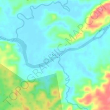 Mapa topográfico El Manso, altitude, relevo