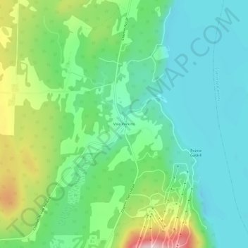 Mapa topográfico Vale Perkins, altitude, relevo