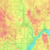 Mapa topográfico Minneapolis, altitude, relevo