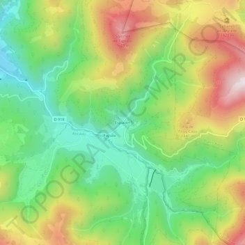 Mapa topográfico Espiadet, altitude, relevo