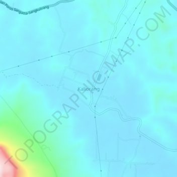 Mapa topográfico Kaliorang, altitude, relevo