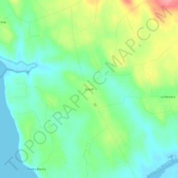 Mapa topográfico Cululil, altitude, relevo