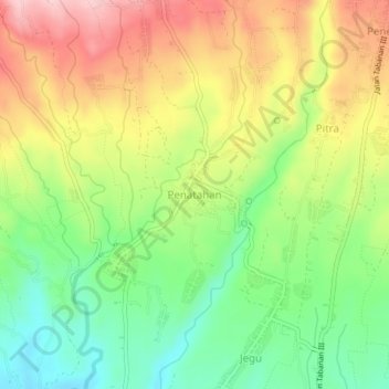 Mapa topográfico Penatahan, altitude, relevo