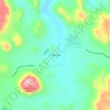 Mapa topográfico El Ranchito, altitude, relevo