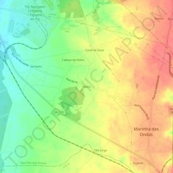 Mapa topográfico Matos, altitude, relevo