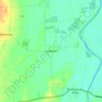 Mapa topográfico Laneham, altitude, relevo