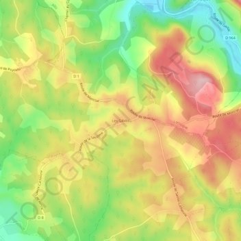 Mapa topográfico Les Gibilis, altitude, relevo