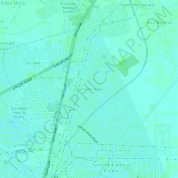 Mapa topográfico Ramzan Kalo, altitude, relevo