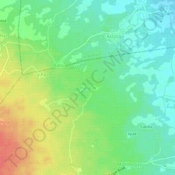 Mapa topográfico Halaba, altitude, relevo
