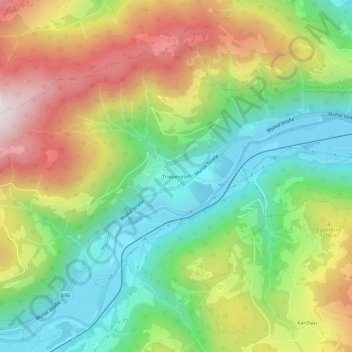Mapa topográfico Triebendorf, altitude, relevo