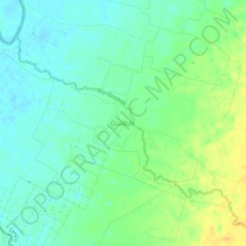Mapa topográfico Guabas, altitude, relevo