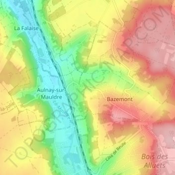 Mapa topográfico Les Montgiberts, altitude, relevo