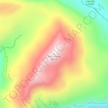 Mapa topográfico Mont Perdu, altitude, relevo