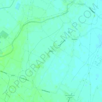 Mapa topográfico Filetto, altitude, relevo