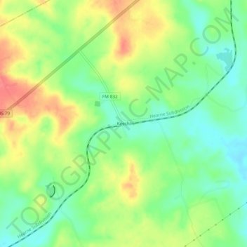 Mapa topográfico Keechi, altitude, relevo