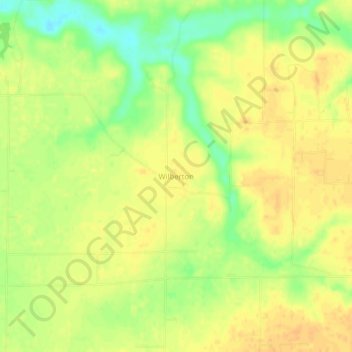 Mapa topográfico Wilberton, altitude, relevo