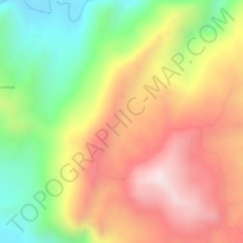 Mapa topográfico El Guataque, altitude, relevo