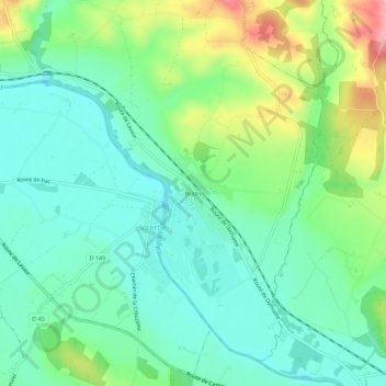 Mapa topográfico Brazis, altitude, relevo