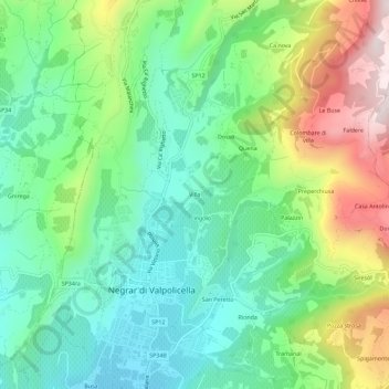 Mapa topográfico Villa, altitude, relevo