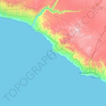 Mapa topográfico Hornillos, altitude, relevo