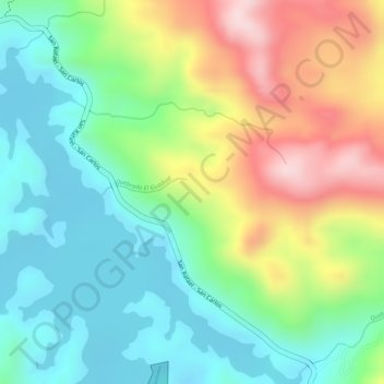 Mapa topográfico Playa, altitude, relevo