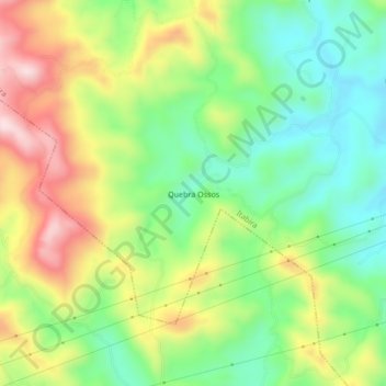 Mapa topográfico Quebra Ossos, altitude, relevo