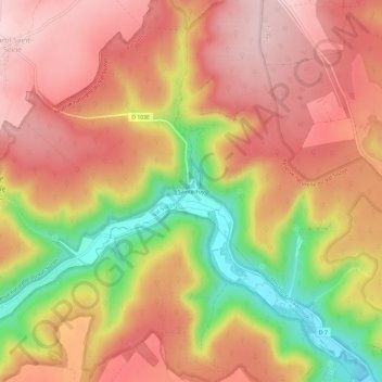 Mapa topográfico Sainte-Foy, altitude, relevo