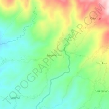 Mapa topográfico Jayamekar, altitude, relevo