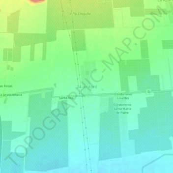 Mapa topográfico 24 de Abril, altitude, relevo
