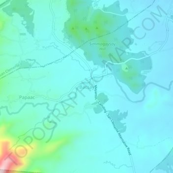 Mapa topográfico Bacsay, altitude, relevo