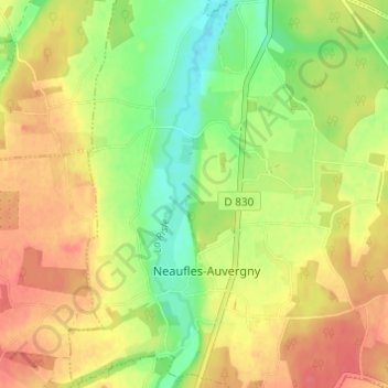 Mapa topográfico Le Merle, altitude, relevo