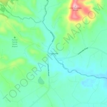 Mapa topográfico Lowesville, altitude, relevo