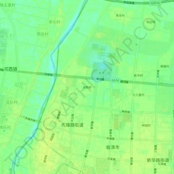 Mapa topográfico Daqiaojie, altitude, relevo