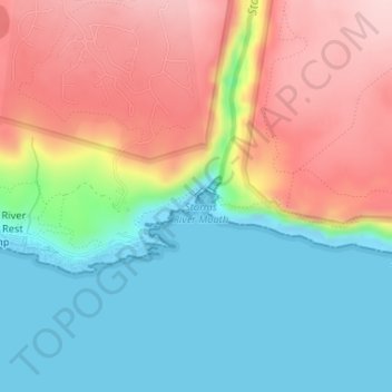 Mapa topográfico Storm River, altitude, relevo