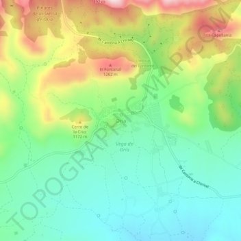 Mapa topográfico Oria, altitude, relevo