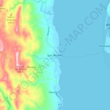 Mapa topográfico San Andres, altitude, relevo
