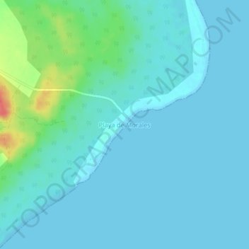 Mapa topográfico Playa de Morales, altitude, relevo