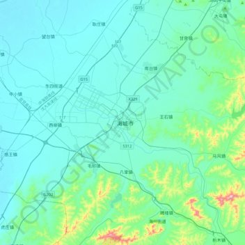 Mapa topográfico Haicheng, altitude, relevo