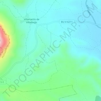 Mapa topográfico Butrón, altitude, relevo