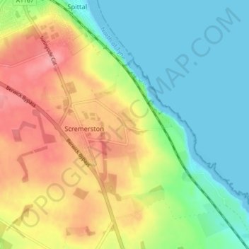 Mapa topográfico Borewell, altitude, relevo