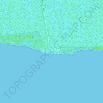 Mapa topográfico Playa del Cajío, altitude, relevo