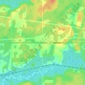 Mapa topográfico Minnitaki, altitude, relevo