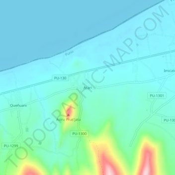 Mapa topográfico Acari, altitude, relevo